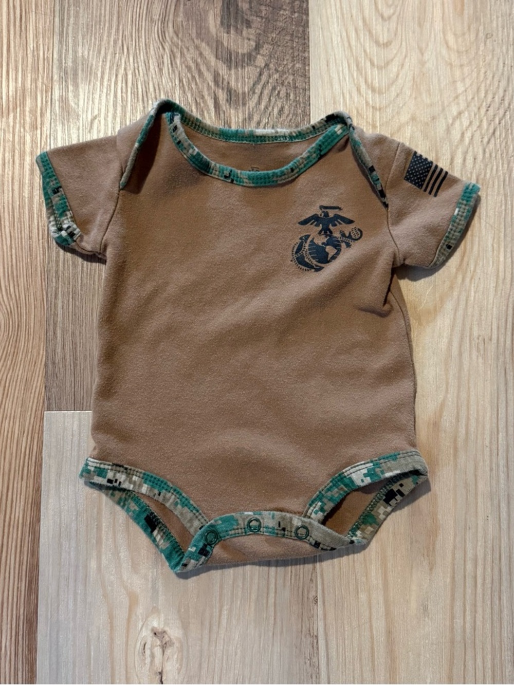 Baby USMC Short-Sleeve Onesie with EGA and Camo